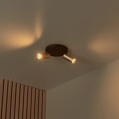 Lucide RITMO - Ceiling spotlight - Ø 15 cm - 2xGU10 (MR11) - Matt Gold / Brass - atmosphere 1